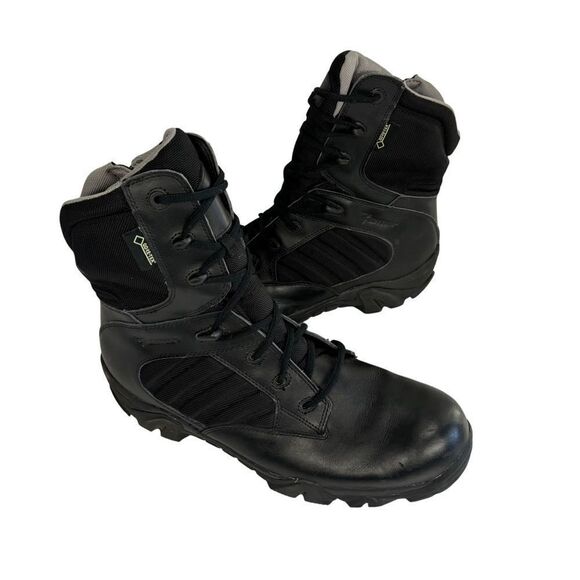 Men’s Bates gore text black leather combat boots size 14 - Picture 3 of 6